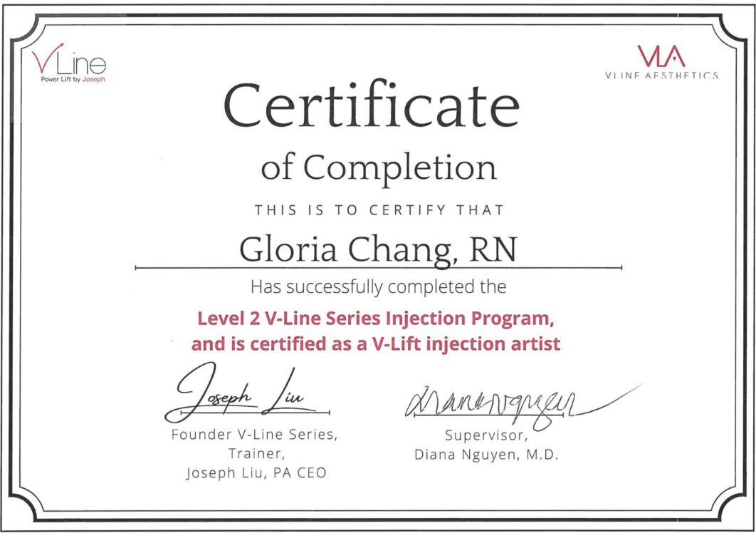 Vicky Yang PA-C Certificate